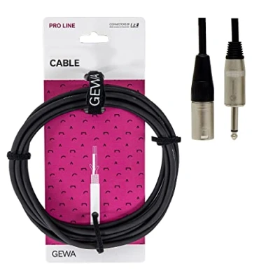 Abbildung von GEWA Lautsprecherkabel Pro Line, 10m, schwarz, REAN Stecker, 6,3 mm Monoklinke XLR (m), 190605
