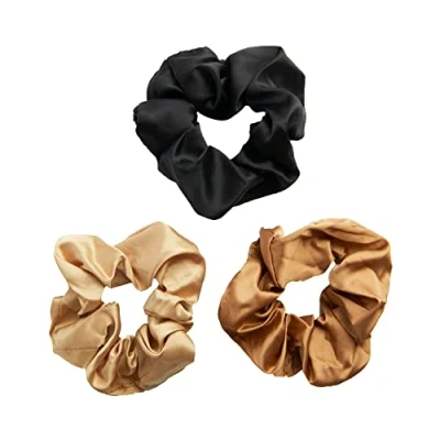 Abbildung von Revolution Haircare Satin WIDE Scrunchie Black/blush/nude 3 PACK Haarstylingaccessoires, Damen, Größe: One Size,