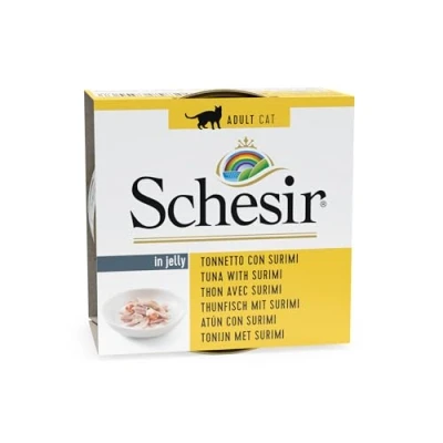 Abbildung von Schesir Katzen Dose Gelee Fisch 85 g Katzenfutter Thunfisch&amp;Surimi...