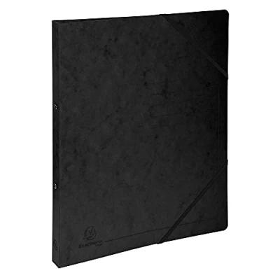 Abbildung von Exacompta 542551E Ringhefter mit Gummizug. Aus extra starkem Colorspan Karton 2 Ring Mechanik DIN A4 Füllhöhe 14 mm schwarz mappe Ringbuch Hefter
