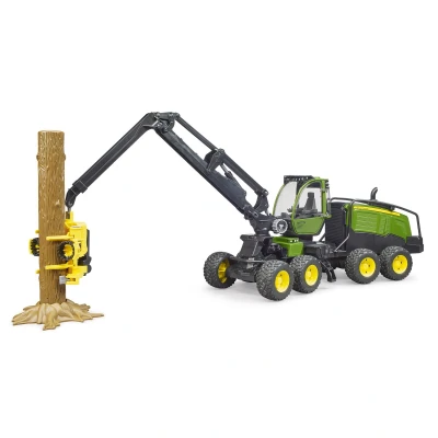 Abbildung von Bruder John Deere 1270G Harvester mit 1 Baumstamm 1:16