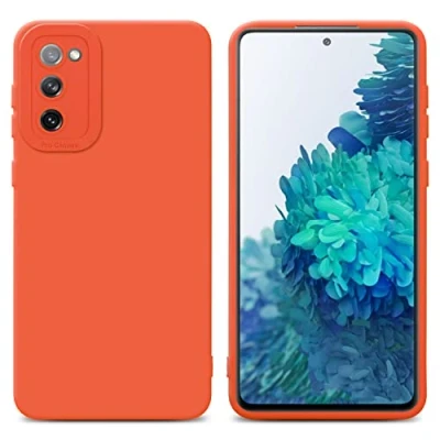 Abbildung von Cadorabo Hülle kompatibel mit Samsung Galaxy S20 FE Schutzhülle TPU Silikon Case Liquid Design Kameraschutz Slim Kratzfest Weiche Gummi Rundumschutz für in Orange