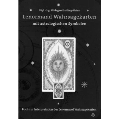 Abbildung von Lenormand Wahrsagekarten Set Karten mit zusätzlichen astrologischen Symbolen und Anwendungsbuch: 1 Satz Wahrsagekarten. Buch
