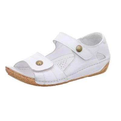 Abbildung von Gemini Damen Sandale Leder mit Klettverschluss und geschlossener Ferse 032093 02, Größe:38 EU, Farbe:Weiß