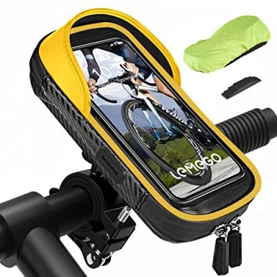 Abbildung von Handyhalterung Fahrrad Wasserdicht Handyhalter Motorrad Handy Halterung 360Drehbarem Fahrradhalterung Lenkertasche für 4.7 7 Zoll Smartphone mit Regenhaube Fahrradtasche Fahrradlenker Halter Tasche