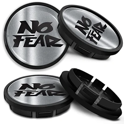 Abbildung von SkinoEu Kompatibel für VW Nabendeckel 66mm 5G0601171 Radnabenabdeckung Alufelgen Felgendeckel Nabenkappe Radkappen Schwarz No Fear Silber CR 17