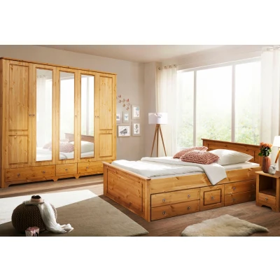 Abbildung von Home affaire Schlafzimmer Set &quot;Hugo&quot;, (Set, 4 tlg.), Bett 180x200 cm, 5 trg Kleiderschrank und 2 Nachttische