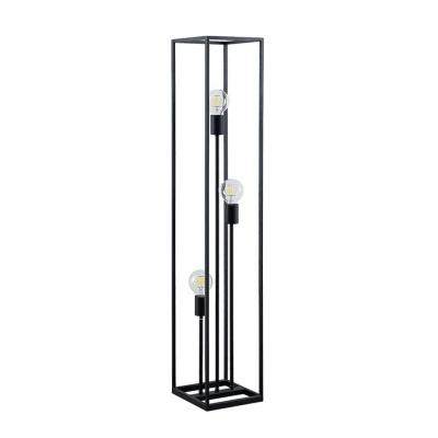 Abbildung von Lindby Stehlampe Krisha, Leuchtmittel nicht inklusive, Vintage, Stahl, Schwarz, 3 flammig, E27, Stehleuchte, Standleuchte