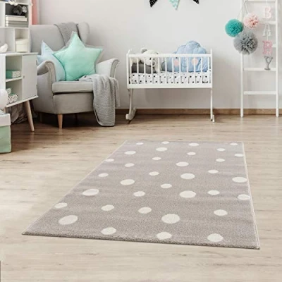 Abbildung von Kinderteppich DOT&#039;S Teppiche für Kinderzimmer, Kinderzimmerteppich, Teppich, Jimri, Läufer, Gepunktet, Elefant, Herz, Luftballons, Sterne, Regenbogen