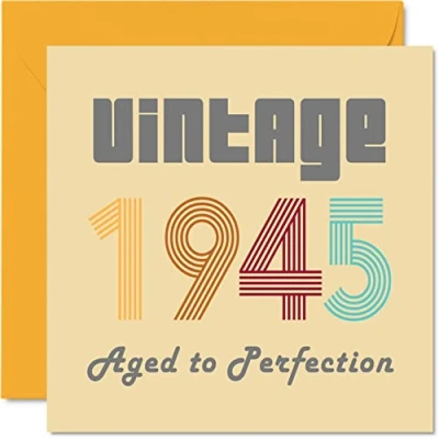 Abbildung von Geburtstagskarten zum 79. Geburtstag für Männer und Frauen Vintage 1945 Aged To Perfection 79 Lustig Sie Ihn 145 mm x Glückwunschkarten
