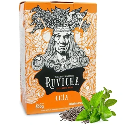 Abbildung von Yerba Mate Tee Ruvicha Chia 0.5 kg + Geschenk Probe (40g): Reich an Antioxidantien und Vitaminen, beschleunigt den Stoffwechsel, zuckerfrei Paraguay