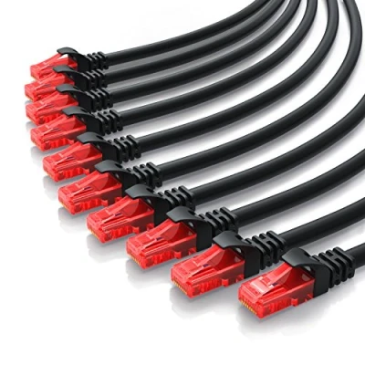 Abbildung von CSL 10 x 0,25m CAT.6 Ethernet Gigabit LAN Netzwerkkabel RJ45 100 1000Mbit s Patchkabel kompatibel zu CAT.5 CAT.5e CAT.7 Switch Router Modem Patchpannel Access Point