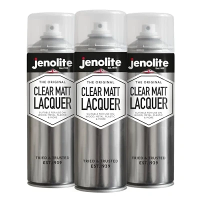 Abbildung von JENOLITE Klarlack Spray MATTES FINISH 3x500ml Transparenter Mehrflächen Schutzspray Verhindert Korrosion und UV Schäden Vergilbt nicht