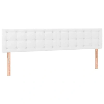 Abbildung von vidaXL LED Kopfteil Polsterkopfteil Bettkopfteil Betthaupt für Bett Bettgestell Bettrahmen Schlafzimmer Bettzubehör Weiß 180x5x78/88cm Kunstleder