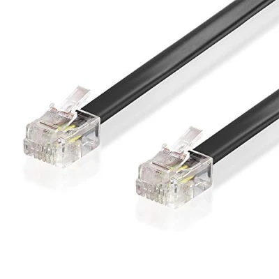 Abbildung von BestPlug 3 Meter Modular Telefon Kabel, RJ11 Stecker auf Stecker, Schwarz