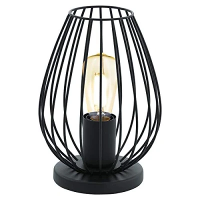 Abbildung von Eglo 49481 Tischleuchte Newtown Stahl schwarz E27 1X40W H:23 Ø16cm mit Kabelschalter