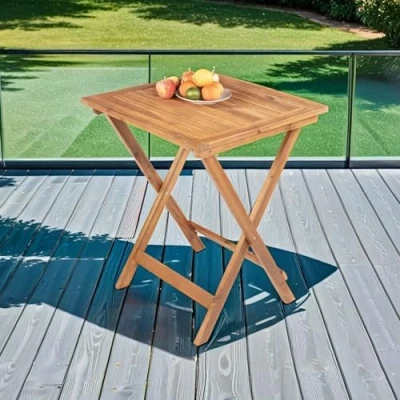 Abbildung von SAM Gartentisch Blossom, Akazienholz massiv &amp; geölt, Klapptisch 60x60 cm, Holztisch für Balkon, Terrasse, Wintergarten oder Garten, pflegeleichtes Unikat