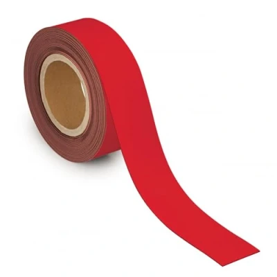 Abbildung von MAUL Kennzeichnungsband 50mm x 1mm Beschriftbares Band mit magnetischer Rückseite Vielseitig anwendbar in Büro, Werkstatt, Lager und Küche Individuell zuschneidbar 10m Länge Rot