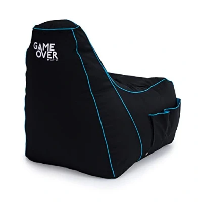 Abbildung von Game Over Video Spiele sitzsack Erwachsene, Indoor Outdoor Bean Bag, Sessel für Gaming Room, Headset Halter &amp; Seitentaschen Controller,Gaming (Lich Klinge)