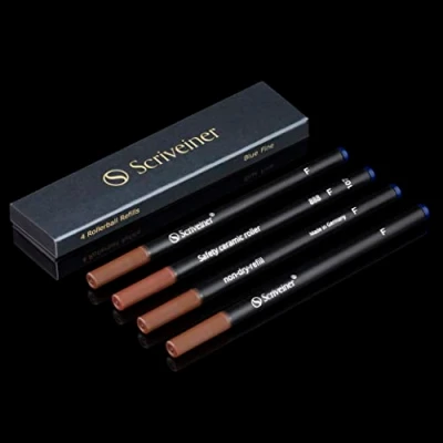 Abbildung von Scriveiner Tintenroller Mine Blau Fein 4 Rollerball Refill Minen in hervorragender Qualität für Stifte Sicherheits Keramikmine F Schmidt 888