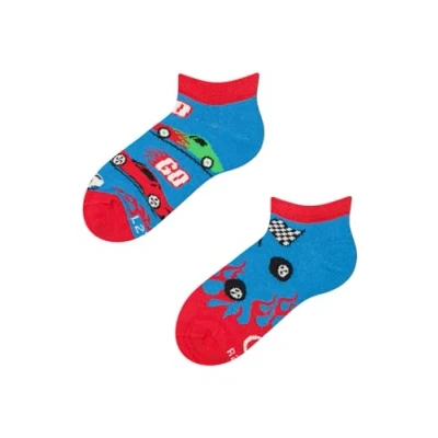 Abbildung von Dedoles Socken Unisex Damen Herren &amp; Kinder Baumwolle viele lustige Designs Fussball Fahrrad Pferde Geschenk links rechts verschieden, Farbe: Blau, Motiv: Schnelle Autos (Knöchelsocken), Gr. 27 30