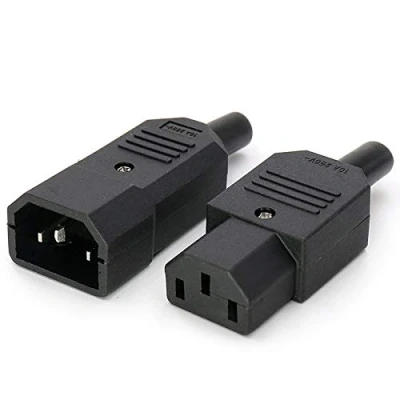 Abbildung von Aofan IEC 320 C14 Männlich Stecker &amp; C13 Weiblich Buchse Stromanschluss AC 250V/10A 1 Paar