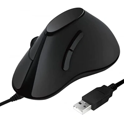 Abbildung von LogiLink ID0158 Ergonomische Vertical Maus, USB (Kabellänge: 1,5m), schwarz