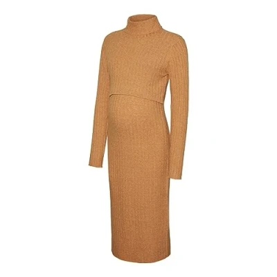 Abbildung von Mamalicious Mlsuniva JUNE MIDI Dress Etuikleid, Damen, Größe: 40, Golden ochre