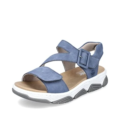 Abbildung von Rieker Riemensandalette, Damen, Größe: 42, Blau Schuhe