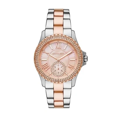 Abbildung von Michael Kors Watch Everest Uhr silvercoloured/rose goldcoloured, Damen, Größe: One Size, Silver coloured/rose gold coloured
