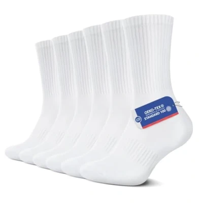 Abbildung von YouShow 6 Paar Weiß Tennissocken Herren Damen Classic Sportsocken Cushioned Crew Socken 39 42