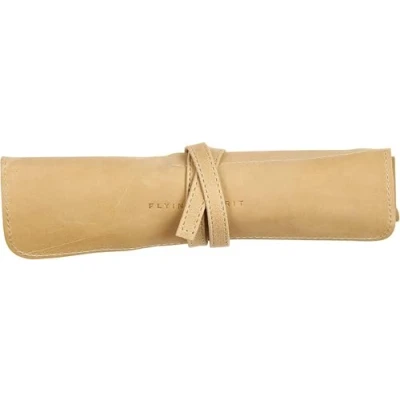 Abbildung von Clairefontaine 930028C Rollmäppchen (Flying Spirit aus Lammleder, rund, 26,7 x 20,5 cm) 1 Stück Beige