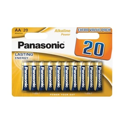 Abbildung von Panasonic, AA batterien, 20 Stück, Mignon, LR6, Alkaline, 1.5V, Auslaufschutz, 7 Jahre bei Lagerung, am besten für Fernbedienungen, Waagen, Uhren, langlebige, verlässliche Energie