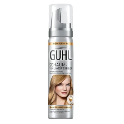Abbildung von Guhl Schaum Tönungsfestiger 70 Mittelblond mit Aloe Vera für hellblondes bis dunkelblondes und graues Haar, 1 x 75 ml