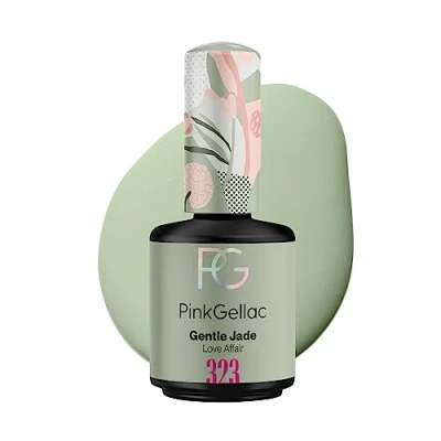 Abbildung von Pink Gellac UV Gel Nagellack 323 Gentle Jade 15 ml Shellac Grün Nail Polish Gelnagellack für Lampe Einfache Anwendung Lack Made in Holland