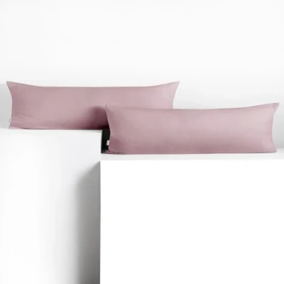 Abbildung von DecoKing 2 Kissenbezüge 40x145 cm Jersey Baumwolle Reißverschluss Erikafarben Amber