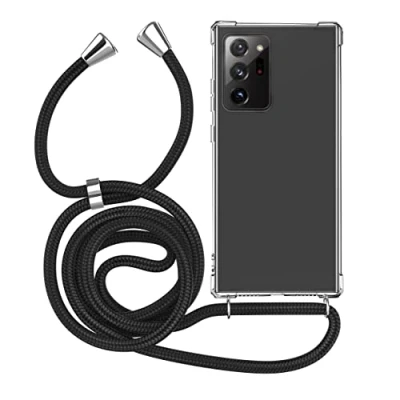 Abbildung von MyGadget Handykette für Samsung Galaxy Note 20 Ultra [ TPU Hülle mit verstellbaren Band ] Handyhülle Handyband zum Umhängen Kordel Schnur Case Schutzhülle Schwarz