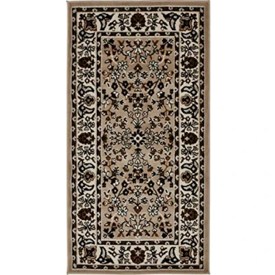Abbildung von andiamo Teppich Oriental Wohnzimmerteppich orientalische Deko Schlafzimmer pflegeleicht mit zeitlosem orientalischem Muster 120 x 170 cm Beige