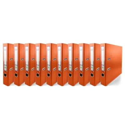 Abbildung von Netuno 10x Ring Buch Orange DIN a4 Ekobox 2 Mechanik 5cm Ringmappe schmaler Aktenordner schmal dünn Kunststoffordner einfarbig Ordner Dokumente Ringbuch Schulordner