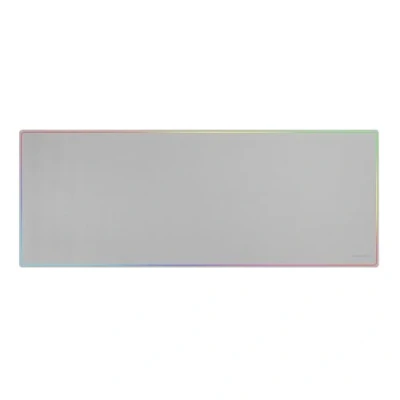 Abbildung von MARSGAMING MMP224 Gaming Pad, XXL, 880 x 330 mm, Regenbogenkantendesign, rutschfeste Unterseite aus Naturkautschuk, hochpräzise Nanotextil Oberfläche, Flexibles Mauspad, Weiß