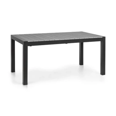 Abbildung von blumfeldt Menorca Expand Gartentisch, Ausziehtisch, ausziehbar, Pulverbeschichtung, justierbare Füße, Tischfläche max.: 213 x 95 cm, dunkel/anthrazit