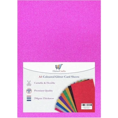 Abbildung von Glitzerpapier, A4, fusselfrei, glitzernd, 250 g/m², Glitzerkarton, säurefrei, Kartenherstellung, Scrapbooking, Kunst und Handwerk (lila, 10 Blatt)