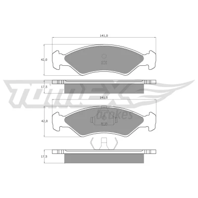 Abbildung von TOMEX brakes TX 10 84 Bremsbelagsatz Vorderachse FORD: FIESTA 2
