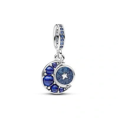Abbildung von PANDORA Moments Funkelnder Drehender Mond Charm Anhänger aus Sterling Silber mit künstlichen Kristallen, Kompatibel Armbändern, 792979C01