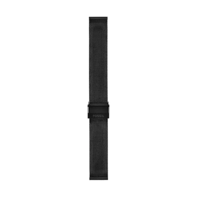 Abbildung von Fossil Uhrenarmband für Damen 18mm Schwarz Edelstahl Mesh, S181449