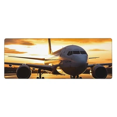 Abbildung von Bedrucktes Gaming Mauspad, Motiv: Flugzeug im Abendlicht, Mauspads für Schreibtisch, wasserdicht, rutschfeste Gummiunterseite, großes Mauspad Computer, Laptop, Büro,