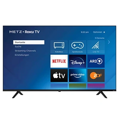Abbildung von METZ Blue Roku TV, 4K UHD Smart 43 Zoll, 109 cm, Fernseher mit Triple Tuner, WLAN, LAN, HDMI, USB, HDTV, 43MUD6011Z