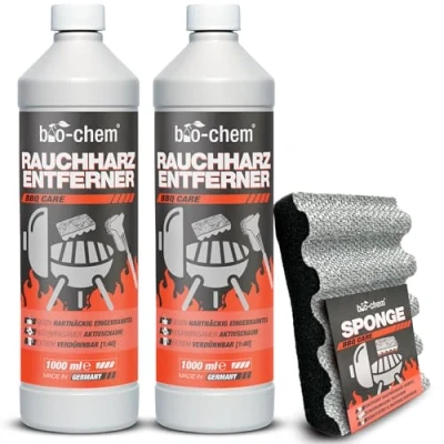 Abbildung von bio chem Rauchharz Entferner 2x 1 l + Grill Reinigungsschwamm Grillreiniger (Konzentrat)