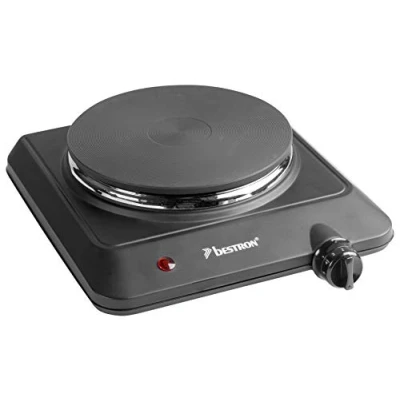 Abbildung von bestron Einzelkochplatte AHP150 Kitchen Heroes, aus Gusseisen, Ø 18 cm, 1500 Watt, Schwarz
