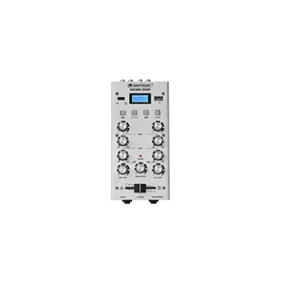 Abbildung von OMNITRONIC GNOME 202P Mini Mixer silber 2 Kanal DJ mit Bluetooth und MP3 Player im Miniaturformat Regelbarer Mikrofoneingang/Kopfhörerausgang über 6,3 mm Klinke